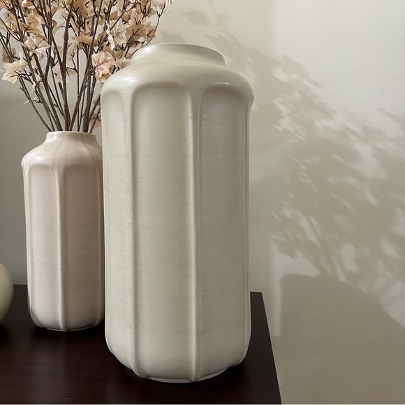 16" Faceted Ceramic Vase Taupe - Hearth & Hand™ with Magnolia - Picture 13 of 13